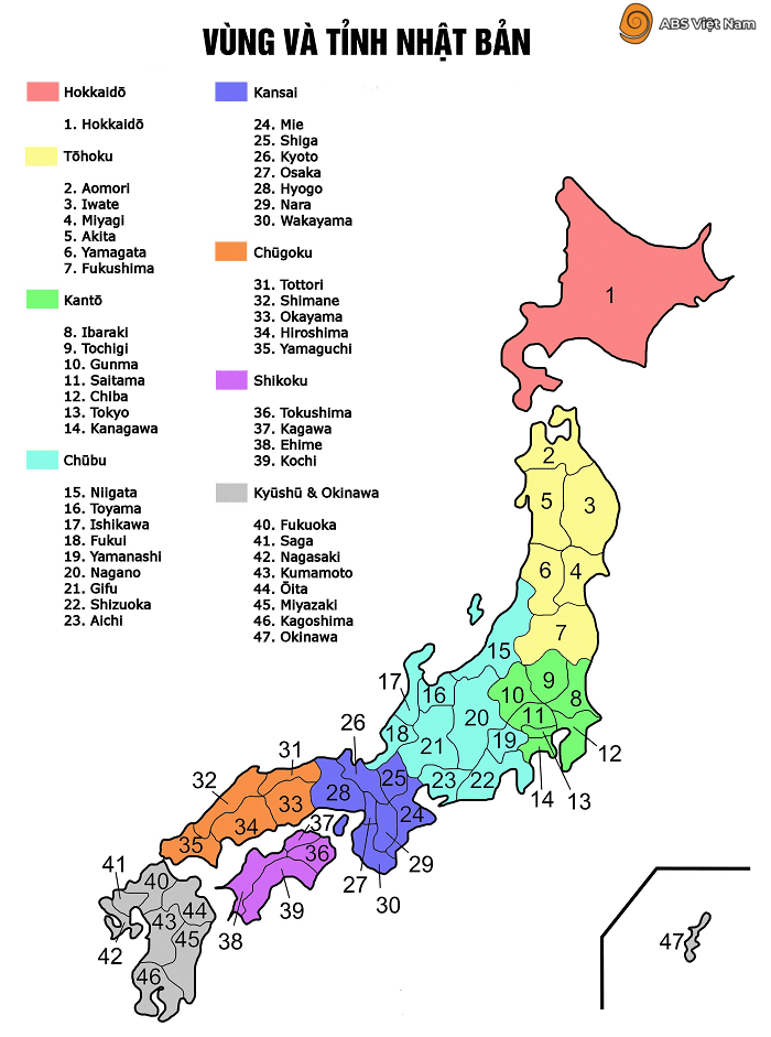 Bản đồ các tỉnh thành của Nhật Bản - Hyoko là khu vực 28Ảnh: Internet